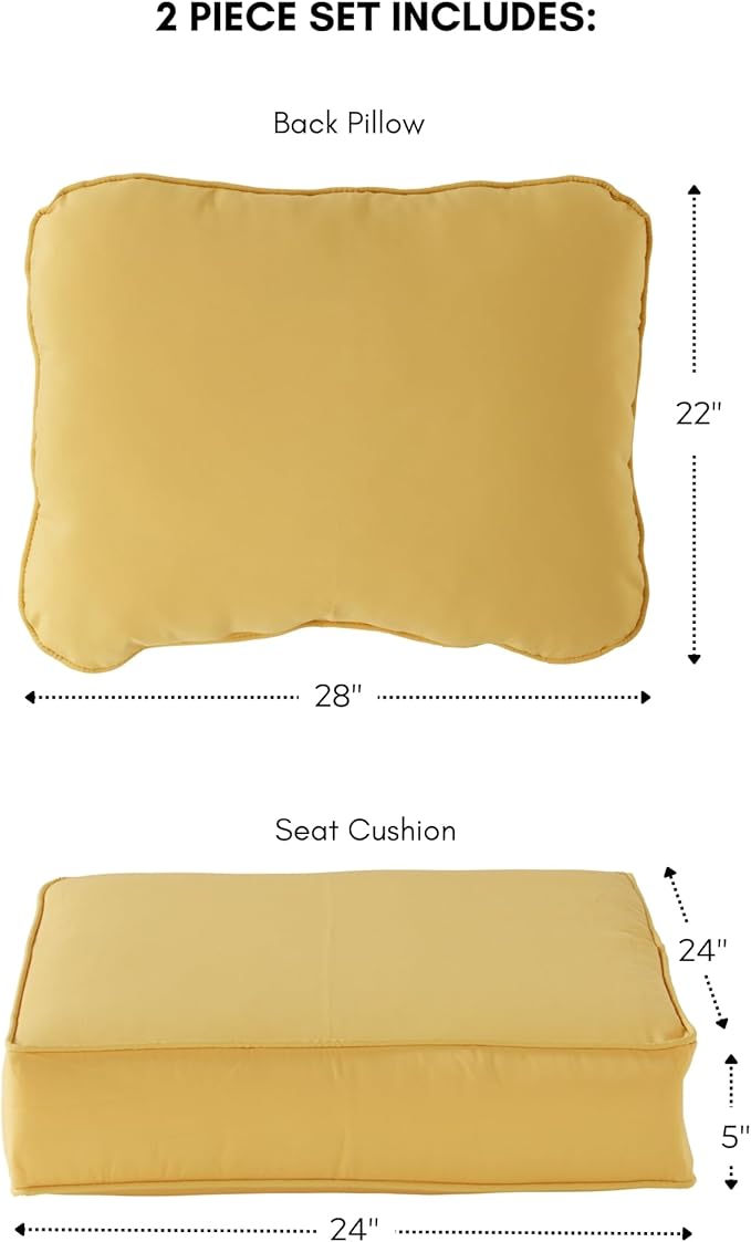 Greendale Home Fashions Outdoor Reversible 2-Piece Deep Seat Cushion Set, Sunburst