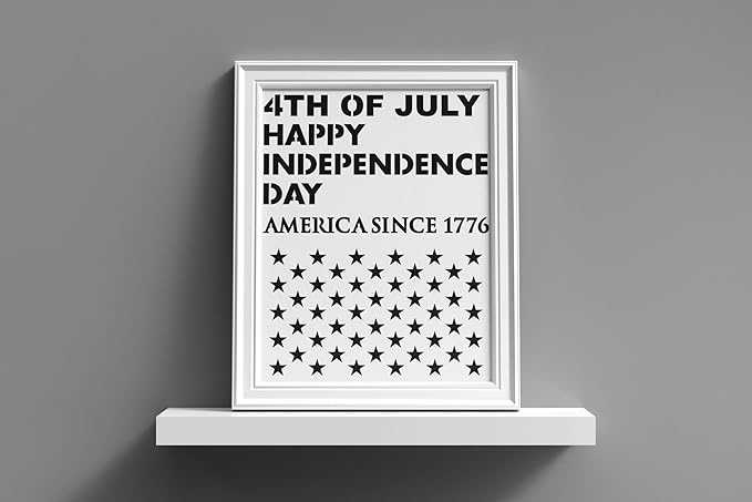 YKW 7Pcs 4th of July Stencils American Flag Star Stencil Set Reusable Fireworks Templates Independence Day Stencils for Painting on Wood Fabric Paper DIY Crafts Patriotic Decorations