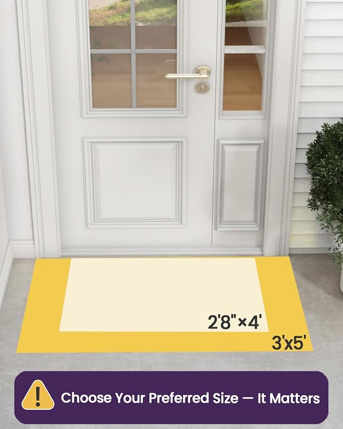 DEXI Front Door Mat Outside Entrance, 3x5 Welcome Entryway Doormat Dirt Trapper, Heavy Duty Non Slip Entry Mats for Patio Garage Porch Home, Dark Grey
