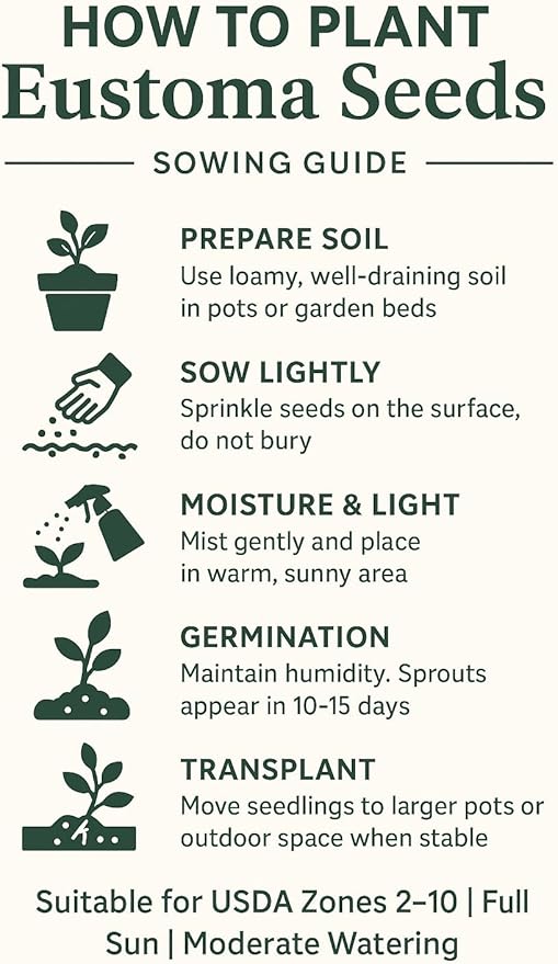 Lisianthus Seeds, Pack of 100 Mixed Color Eustoma Grandiflorum Seeds, Flower Seeds for Planting