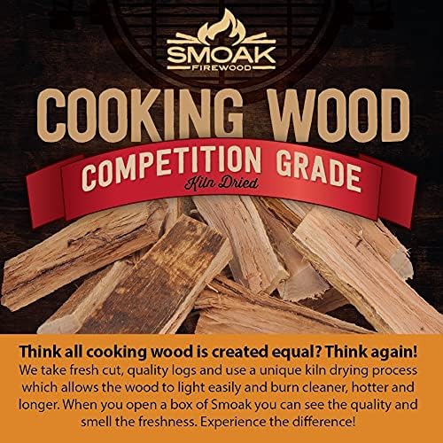 Smoak Firewood's Cooking Wood Mini Splits - USDA Certified Kiln Dried Pizza Oven, Grilling, Smoking & BBQ Wood (8inch Pieces, 8-10lbs 729 Cubic in Hickory)
