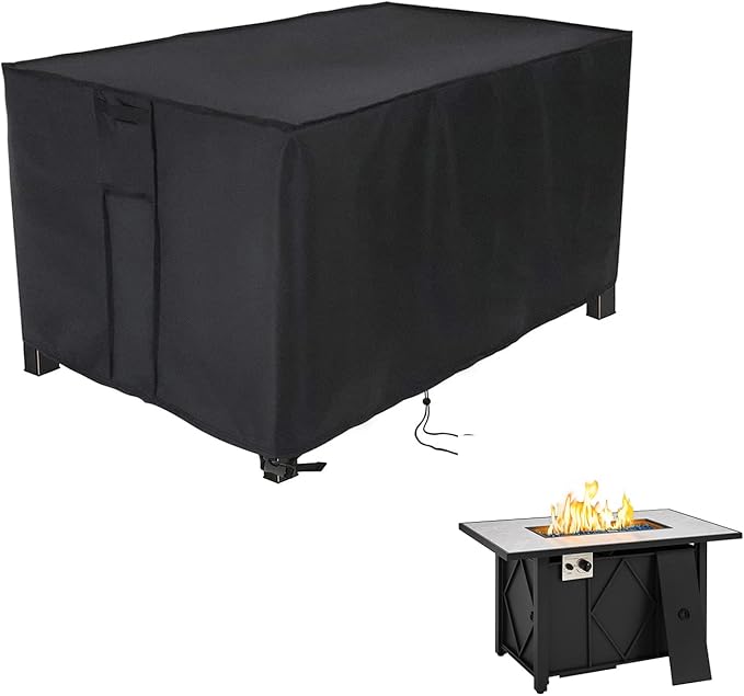 Rectangular Fire Pit Cover 43 inch, Propane Gas Fire Pit Table Cover,Outdoor Waterproof Firepit Table Cover - 43 X 22 X 25 Inch