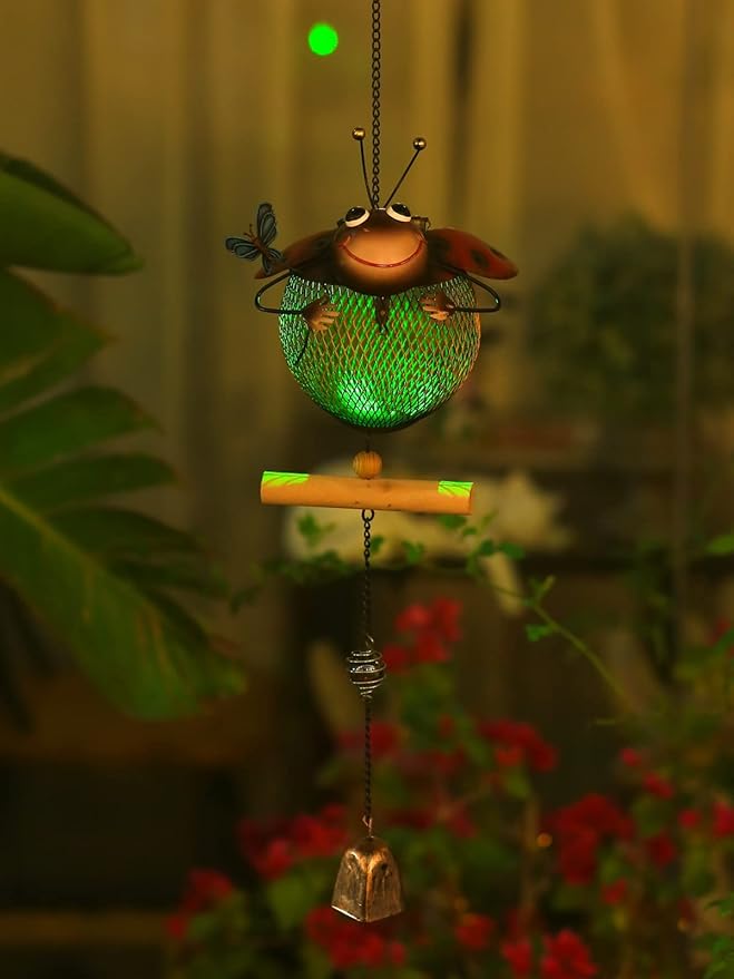 Solar Bird Feeder,Squirrel-Proof Bird Feeders for Outside, Cute Animal Shaped(Ladybug Shaped)