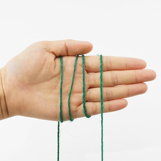 KINGLAKE Green Twine String 2mm Green Jute Twine,Green String Twine for Crafts Wrapping,164 Feet Garden Twine String for Climbing Plants Tomato Holiday Floristry