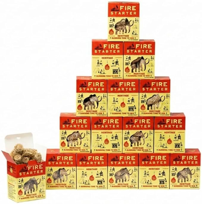 256 pcs Natural Fire Starters for Fireplace, Wood Stove, Charcoal Grill, BBQ, Fire Pit & Smoker – Wood Wool & Wax Rolls – Easy to Light, No Prep, No Mess