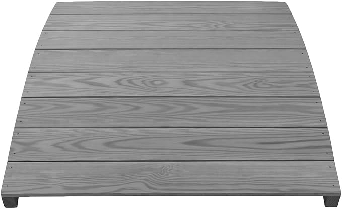 4 FT Grey Amish Made Pinewood Heavy Duty Garden Bridge for Walkway, Backyard Pond & Landscaping, Outdoor Wooden Footbridge for Koi Pond, Japanese Style Decorative Bridge, Made in USA