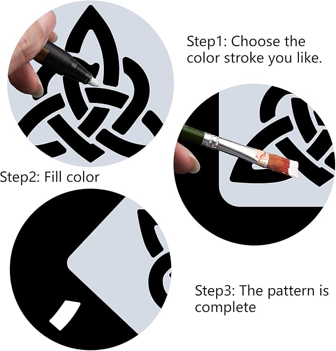 GORGECRAFT Large Celtic Knot Stencils 12x12 Inch Reusable Triquetra Knot Stencil Viking Symbol Template Signs Decoration for Painting on Wood Wall Scrapbook Card Floor Canvas and Tile Drawing