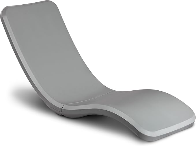 GoSports Coast Modern in Pool Lounge Chair - Waterproof & Weighted Chaise Lounger - Outdoor Pool Furniture for Patio or in Baja Shelf - Gray