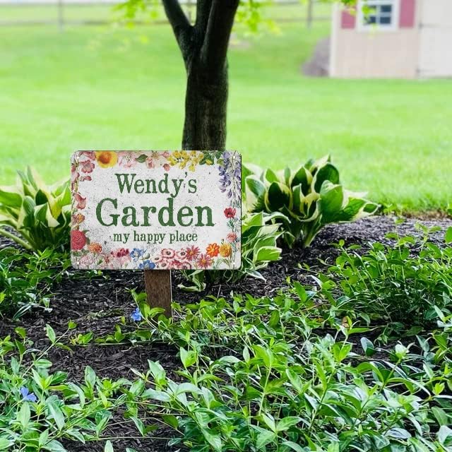 Customize Metal Signs with Name Garden Sign Personalized Waterproof Vintage Decorative Metal Print for Wall Decor Home Garden Ideas Gifts Made in USA