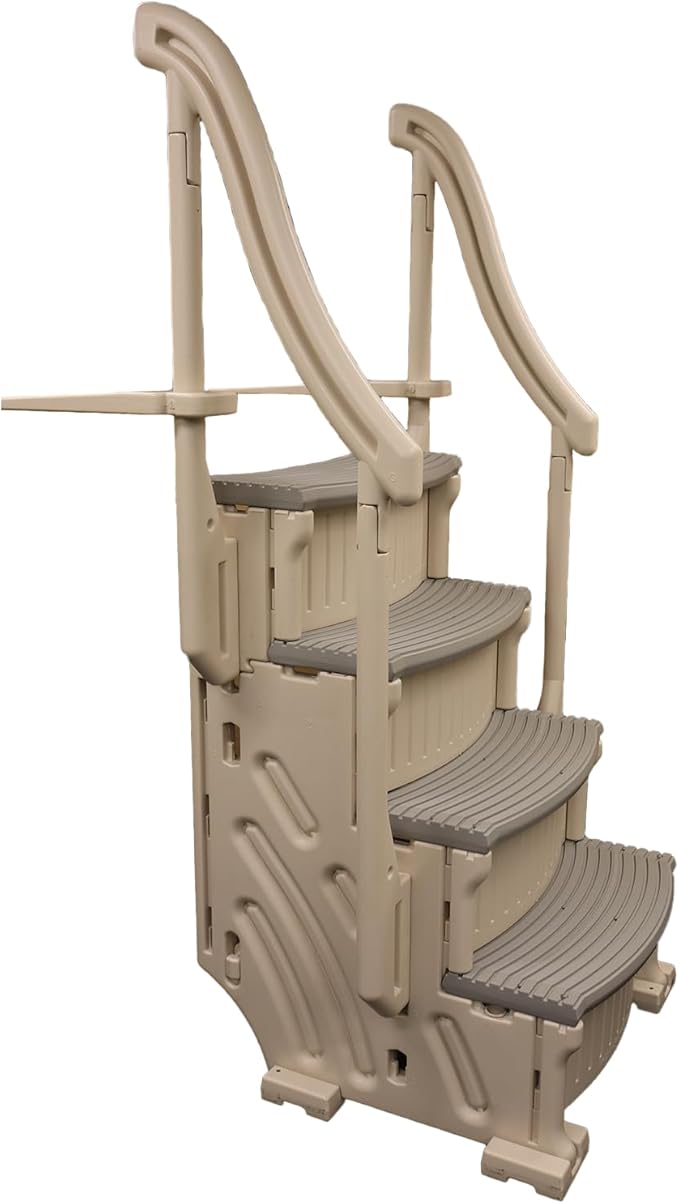 Confer Plastics Curve CCX-AG Drop in Above Ground Pool Step with Grey Treads - Base Step