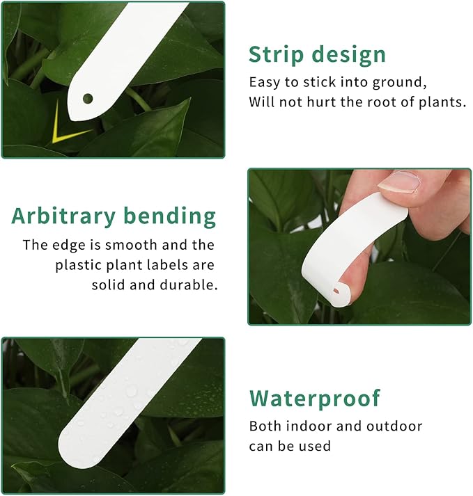 Plant Labels 4 Inch Plastic Plant Garden Labels 200 PCS Plant Name Tags for Seedlings,Seed Labels Plant Label Stakes with Permanet Marking Pen,Waterproof Plant Tags for Outdoor Indoor