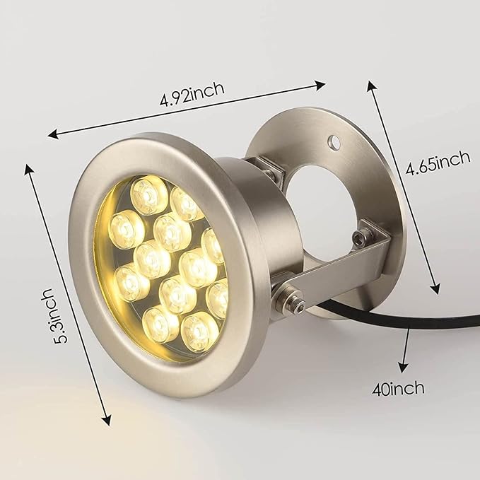 JSN&PC LED Underwater Lights 24W Warm White Color DC12V Pond Light for Party Swimming Pool Home Garden Fountain Water Rockery Grass Land