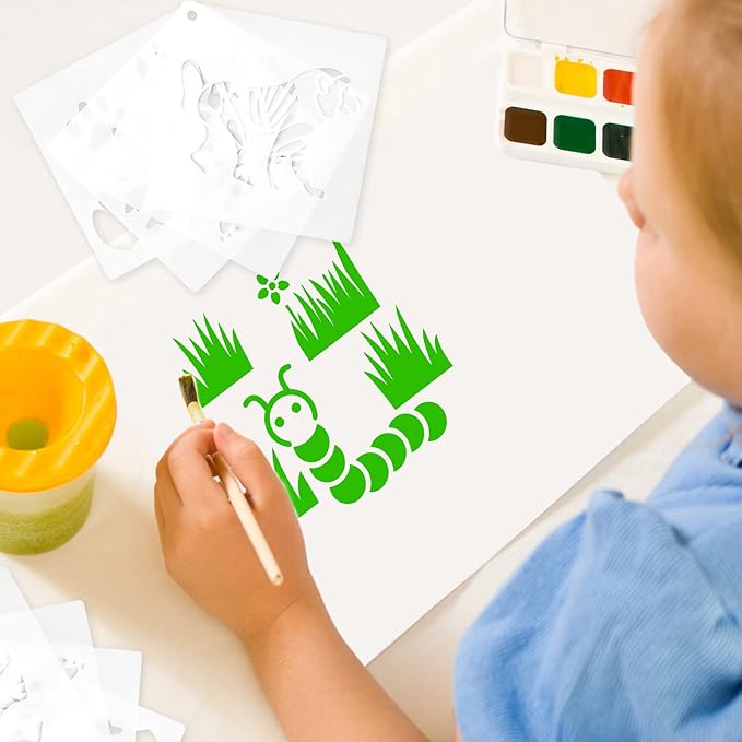 Marspark 66 Pcs Spring Easter Small Stencils for Crafts Reusable 3 Inch Stencils for Painting on Wood DIY Craft Paint Template for Wall Home Decor Card Rock Canvas Drawing Holiday (Animal)