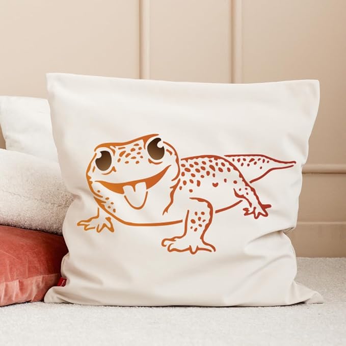 MAYJOYDIY 2pcs Gecko Stencil 11.7×8.3inch Large Lizard Reptile Stencils Reusable Lizards Stencil Drawing Templates with Paint Brush for Furniture Canvas Home Decor DIY Crafts