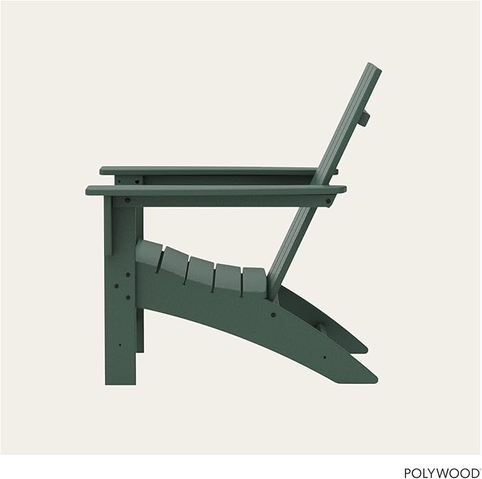 POLYWOOD Stackable Adirondack Chair, Green, Polyethylene