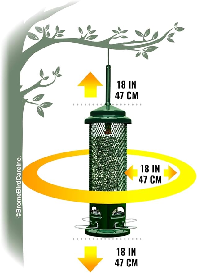 Squirrel Buster Legacy Squirrel-Proof Bird Feeder for Wild Birds – 4 Metal Removable Perches, 2.6 lb Seed Capacity, Chew-Proof Design, Easy to Clean, Green