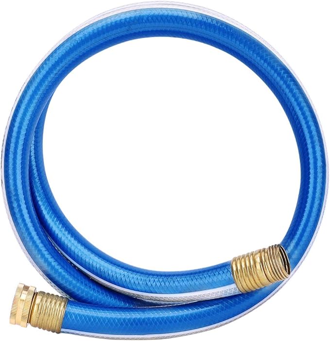 Lead-in Blue Short Garden Hose 3/4 in. x 5 ft. -No Kink, Leak Free, Flexible, Male to Female Fittings -Heavy Duty Lightweight PVC Water Hose -150PSI Work & 500PSI Burst, for Reel Cart & Commercial Use