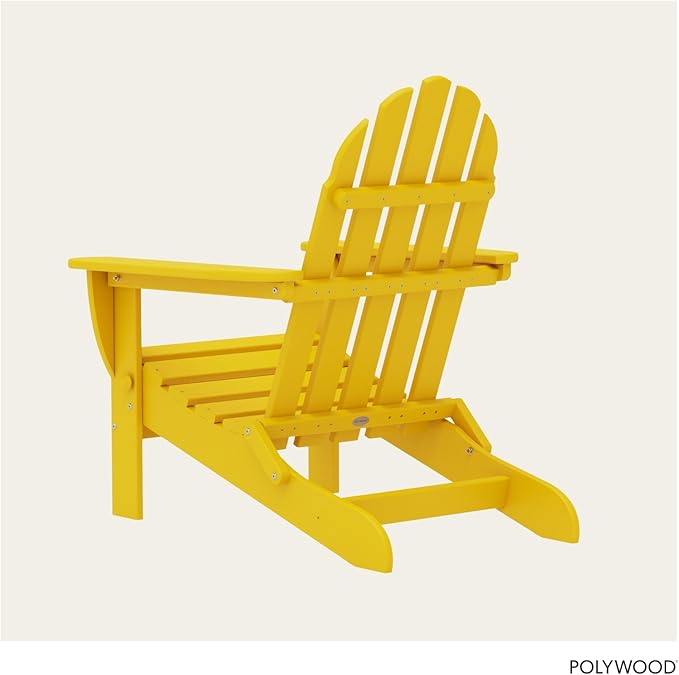 POLYWOOD AD5030LE Classic Folding Adirondack Chair, Lemon