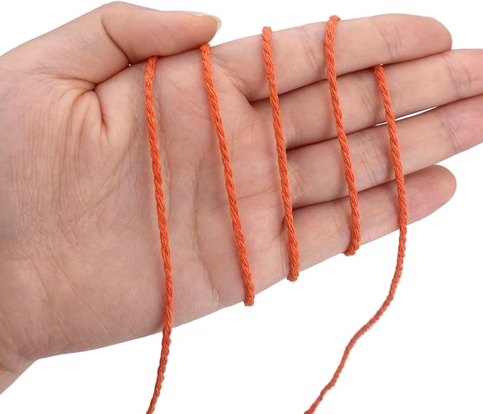Twine String,500 Feet Cotton Butchers Twine String Cooking Kitchen Twine for Crafts Roasting Gift Wrapping DIY Decoration Gardening Packing Materials,Orange