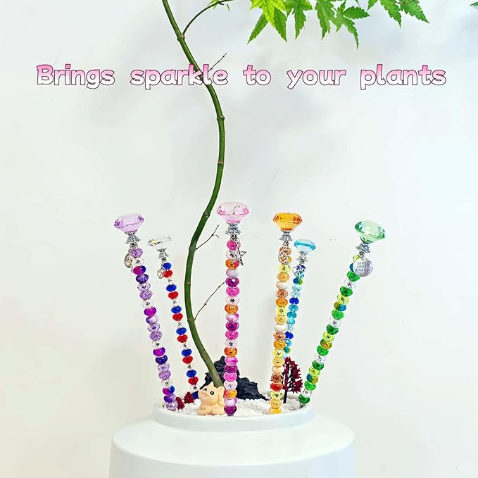 320 Pcs Beadable Items - DIY 10&12 Inch Fairy Wand Beaded Garden Stakes Decorative Kit, Fairy Garden Accessories Outdoor Kit for Different Festivals