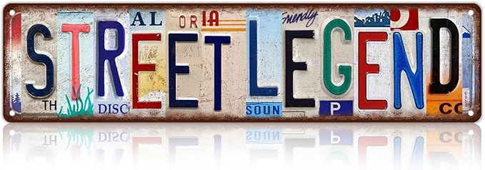 Vintage Street Legend Metal Tin Signs Street Signs Man Cave Bar Cafe Home Wall Decor 16 x 4 Inches