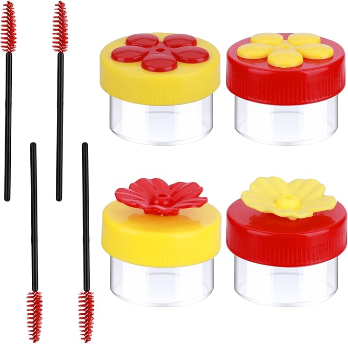 Hand Held Hummingbird Feeder, 4Pcs Hummingbird Hand Feeders with 4Pcs Cleaning Brushes Wild Bird Feeder for Window Outdoor