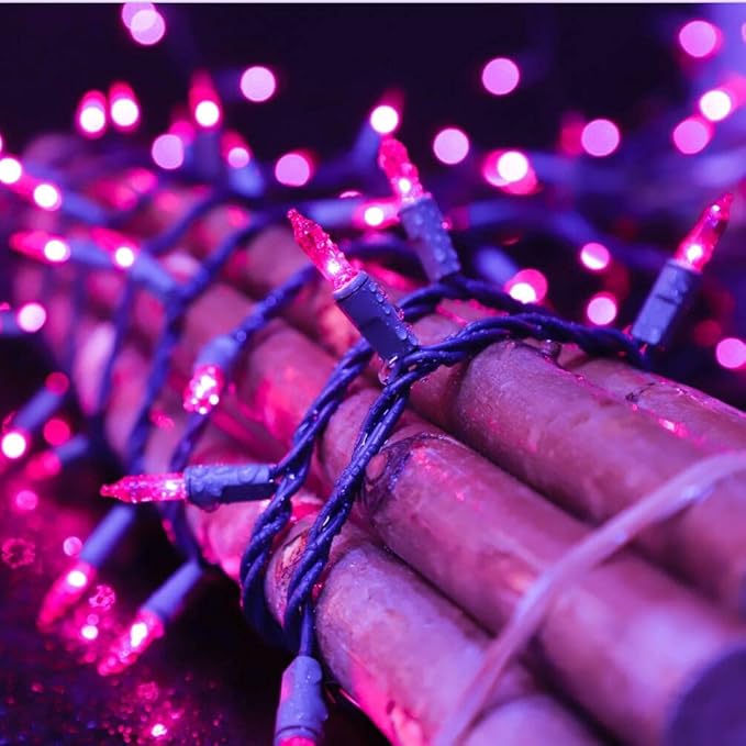 LAMPHOME Purple Christmas Lights Indoor Outdoor,19.6ft 100count Purple Lights for Christmas Tree, Deep-Violet String Lights Plug in for Christmas Bedroom Garden Party Xmas Decorations
