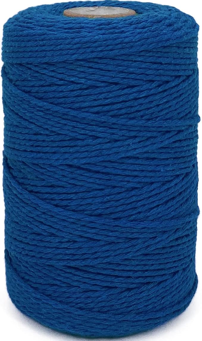 Twine String,500 Feet Cotton Butchers Twine String Cooking Kitchen Twine for Crafts Roasting Gift Wrapping DIY Decoration Gardening Packing Materials,Royal Blue