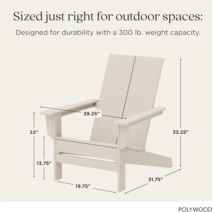 POLYWOOD Contemporary Modern Oversized Adirondack Chair in Sand