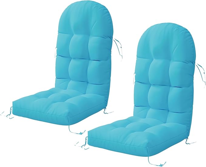 Adirondack Chair Cushion Set of 2, Rocking Chair Cushions, High Back Patio Cushions, Thickened Weather Resistant Patio Cushion with 6 Ties, Non Slip Fade & Waterproof