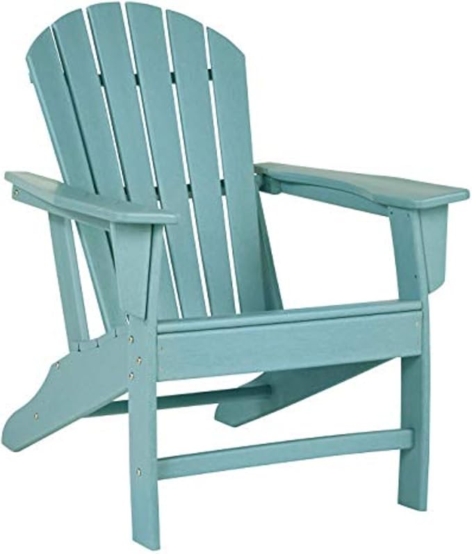 Signature Design by Ashley Sundown Treasure Outdoor Patio HDPE Weather Resistant Adirondack Chair, Blue