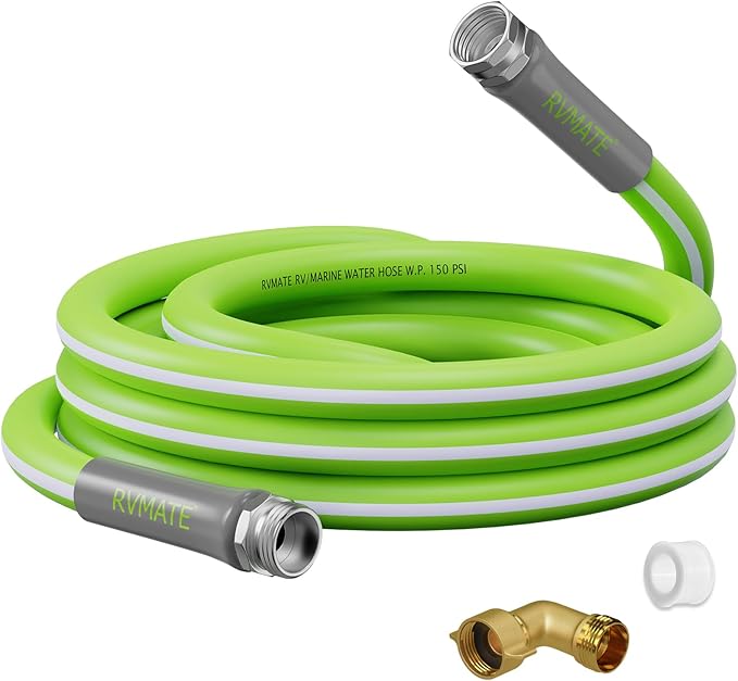 RVMATE RV Water Hose 15FT, 5/8” Inner Diameter Drinking Water Hose Lead-free, No Leaking Garden Hose For RV/Trailer/Camping, RV Accessories
