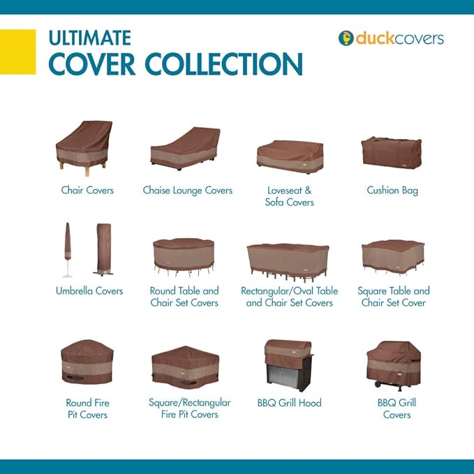 DUCKCOVERS Ultimate Waterproof 36 Inch Patio Chair Cover, 2 Pack, Outdoor Patio Chair Covers