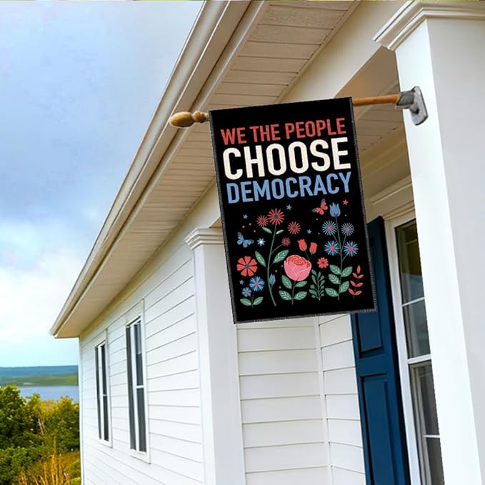RZHV We The People Choose Democracy Double-Sided Garden Flag for Outdoor House Yard Sign Garden Decor Parade, Political Social Justice Outdoor Banner, Inclusive Freedom Yard Sign Decor