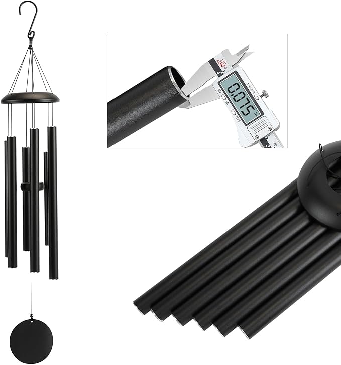 Christmas Decor Gift Large 40" Wind-Chimes-Outdoor-Deep-Tone, Soothing Melodic Tones Windchimes, Wind Chimes for Outside, Black Memorial Wind Chime Best Gift for Mom Women Grandma Neighbors