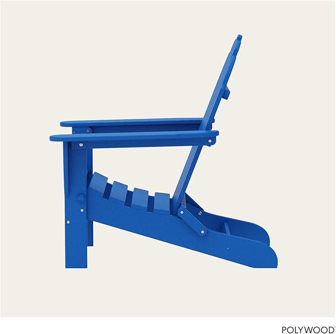 POLYWOOD AD5030PB Classic Folding Adirondack Chair, 35.00" x 29" x 35.00", Pacific Blue
