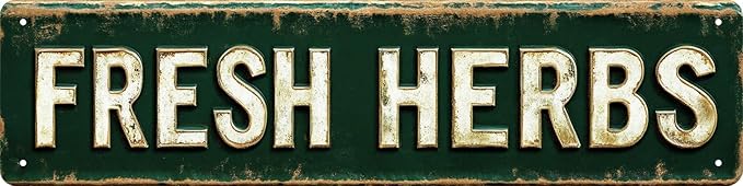 Bar Sign Bar Gifts Vintage Metal Wall Decor Sign"FRESH HERBS" Street Sign Funny Man Cave Decor Accessories for Home, Bar, Bathroom, Bedroom Unique Retro Tin Signs for Outdoor 4 X 16 inches