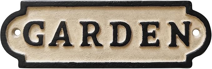 Vintage Iron Garden Signs - Retro Style Decorations for Yard, Porch, and Farmhouse -Garden Decor for Outside