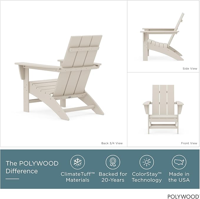 POLYWOOD AD420SA Modern Adirondack Chair, Sand