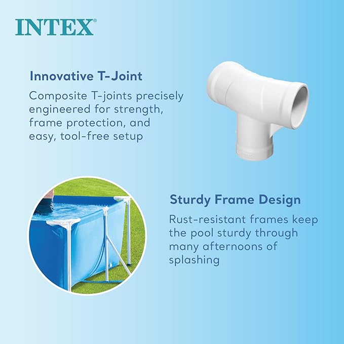 Intex Above-Ground Swimming Pool, Rectangular Frame 8.5ft x 26in, Ages 6 and Up