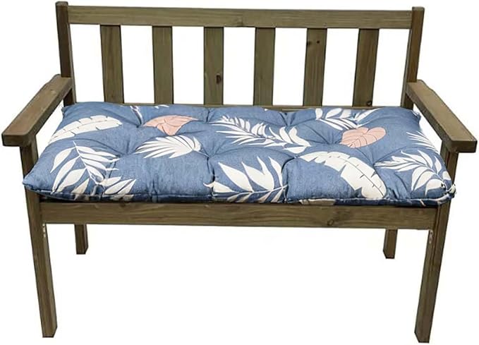 Outdoor Waterproof Bench Cushions Garden Bench Cushion Tufted Chair Pad 40 x 20 in Replacement Seat Pad for Garden Patio Blue Grey