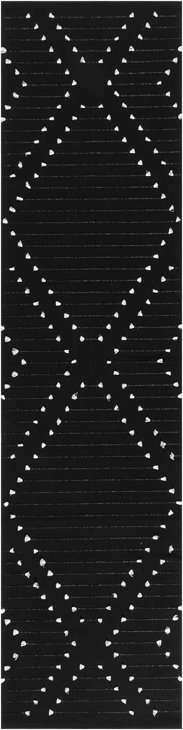 LIVEBOX Black Runner Rug for Kitchen, 2x8 Boho Washable Rug Runner for Hallway,Moroccan Cotton Long Entryway Area Rug Indoor Carpet for Bedroom Laundry Doorway Entry