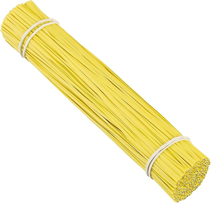 Tangyinrd 300 Pcs 6 inch Yellow Plastic Twist Ties, Cable Ties, for Bags, Gardening Tools