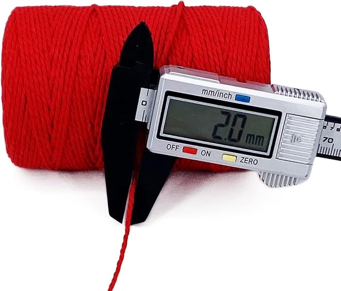 Twine String,500 Feet Cotton Butchers Twine String Cooking Kitchen Twine for Crafts Roasting Gift Wrapping DIY Decoration Gardening Packing Materials,Red