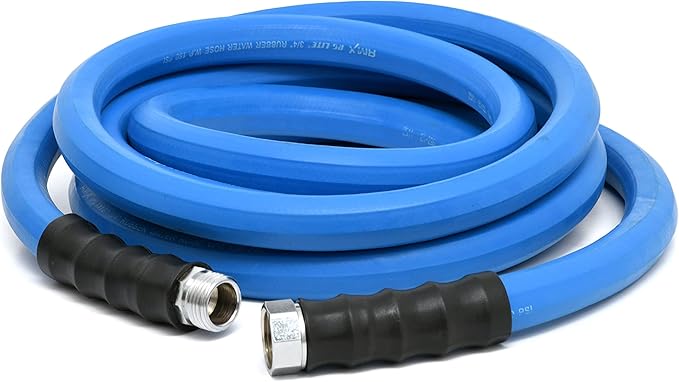 AG-LITE BSAL5810 5/8" x 10' Hot/Cold Water Rubber Garden Hose, 100% Rubber, Ultra-Light, Super Strong, 500 PSI, 50F to 190F Degrees, High Strength Polyester Braided