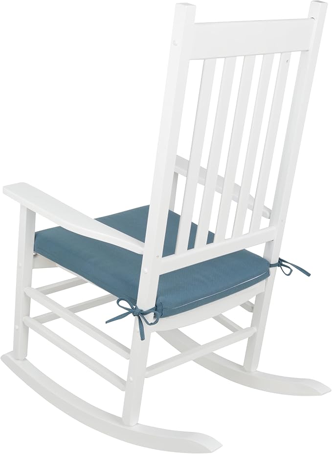 Shine Company Rocking Chair Outdoor Seat Cushion with Ties, 22" x 20", Blue Green