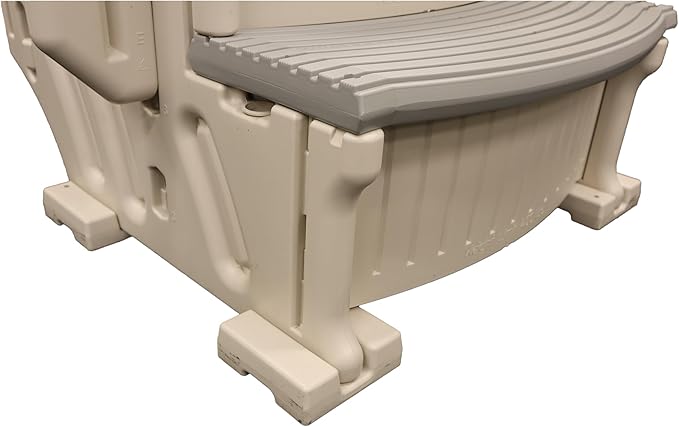 Confer Plastics Curve CCX-AG Drop in Above Ground Pool Step with Grey Treads - Base Step