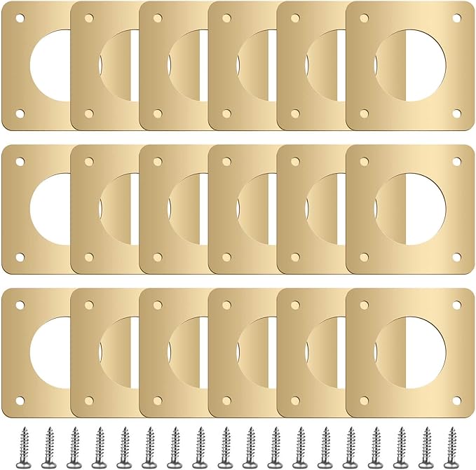 Hotop 18 Pcs 1 1/8'' Opening Metal Bird House Guard Portal Bird House Hole Protector with Copper Opening Protector Guards for Eastern Bluebird Rooms Sparrow Houses