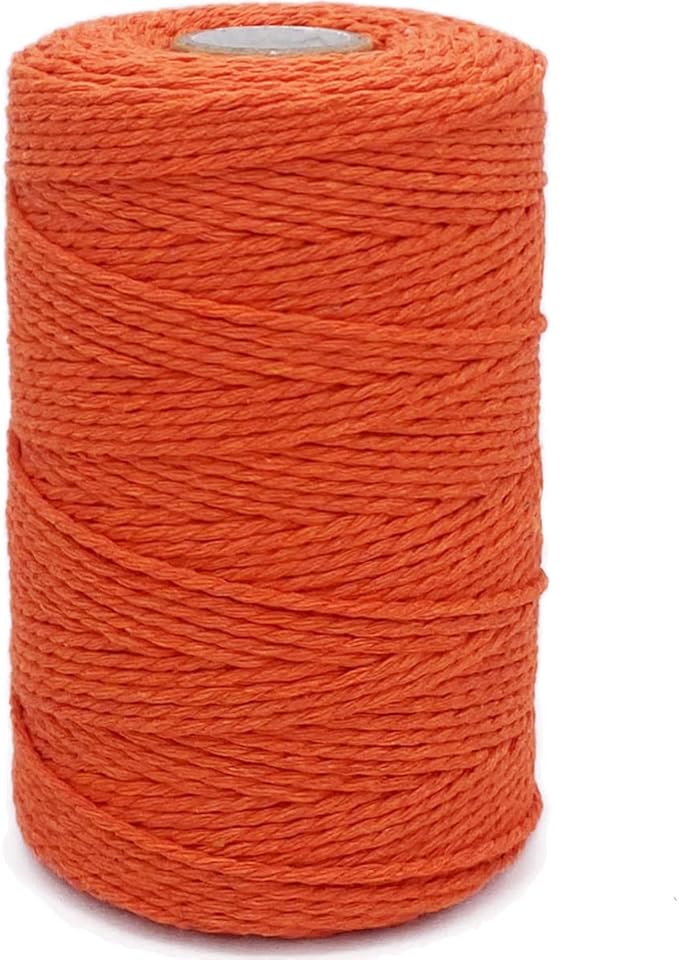 Twine String,500 Feet Cotton Butchers Twine String Cooking Kitchen Twine for Crafts Roasting Gift Wrapping DIY Decoration Gardening Packing Materials,Orange