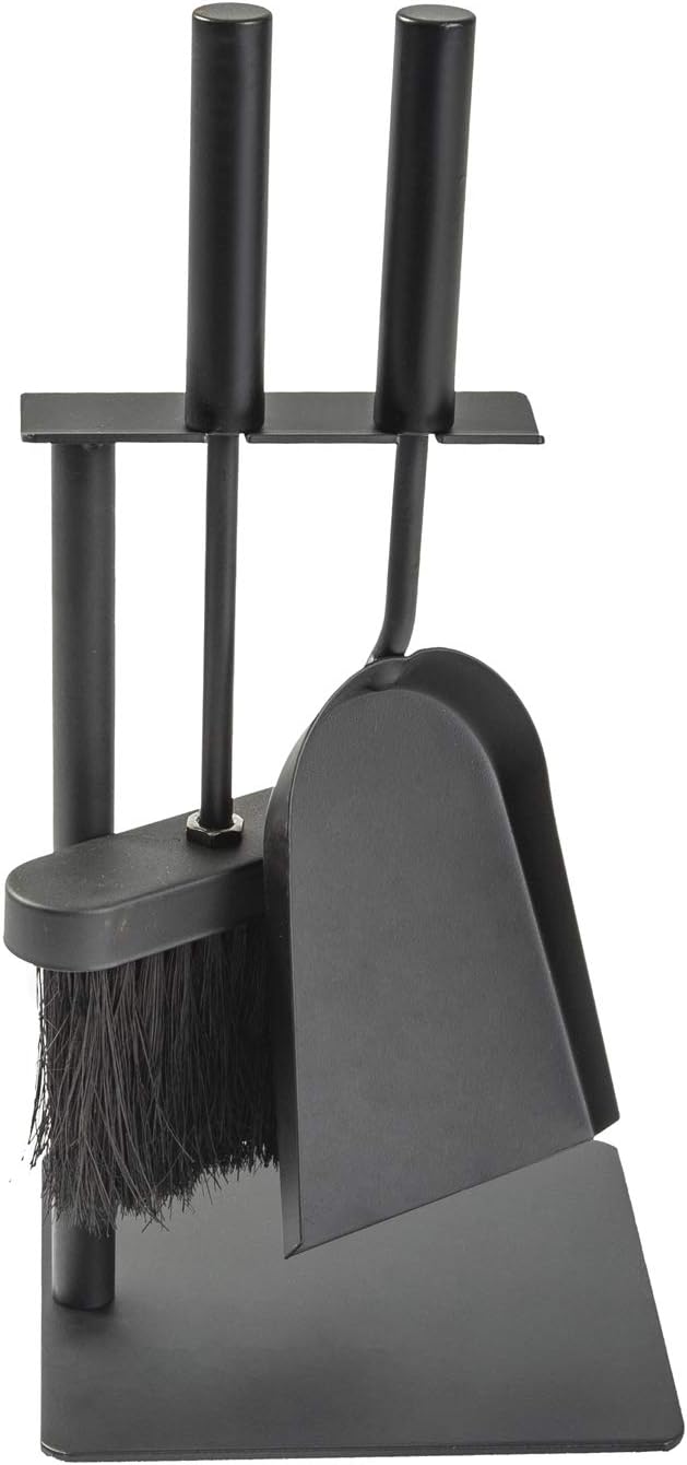 Hearth Tidy Set, All Black, Wood Stove Tool Set, Fireplace Companion Set